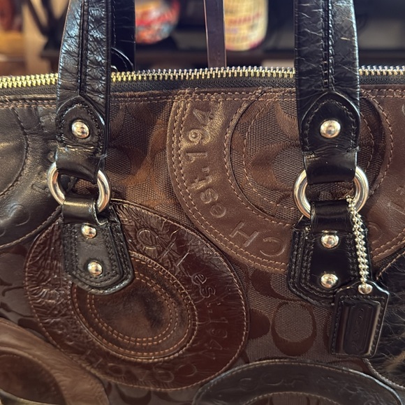 Coach Ashley Pieced Patchwork Snaphead Satchel/Shoulder Bag (Style #F15474)(EUC) - Picture 8 of 15